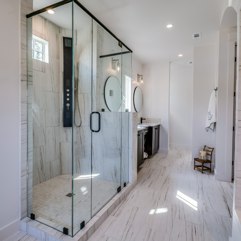 Frameless shower door installation in Dallas–Fort Worth