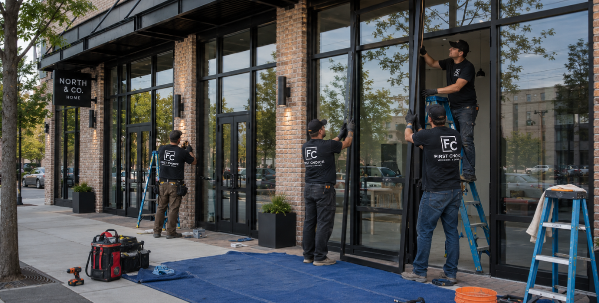First Choice Windows and Doors — storefront window installation Dallas Fort Worth