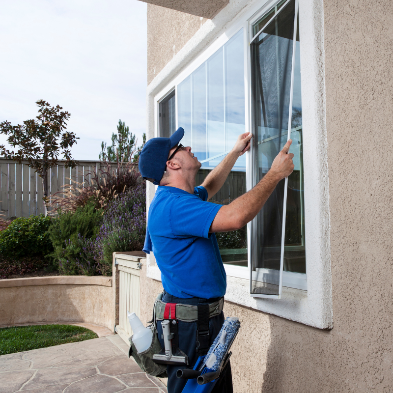 Solar screen installation on DFW home